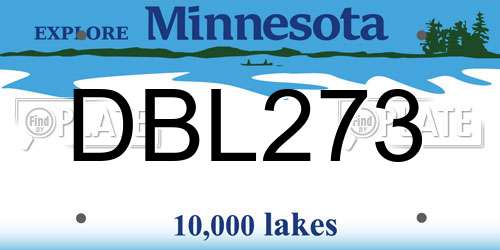 DBL273 Minnesota License Plate