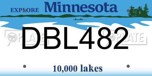 DBL482 Minnesota License Plate