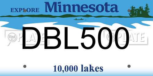 DBL500 Minnesota License Plate