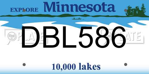 DBL586 Minnesota License Plate