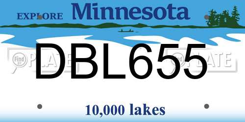 DBL655 Minnesota License Plate