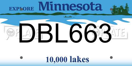 DBL663 Minnesota License Plate