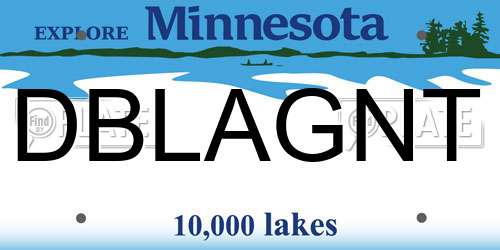 DBLAGNT Minnesota License Plate