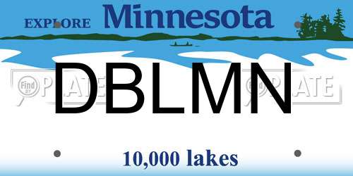 DBLMN license plate in MN state