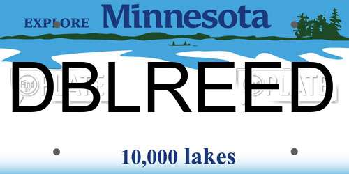 DBLREED Minnesota License Plate
