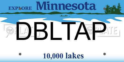 DBLTAP Minnesota License Plate