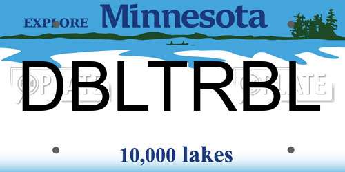DBLTRBL Minnesota License Plate