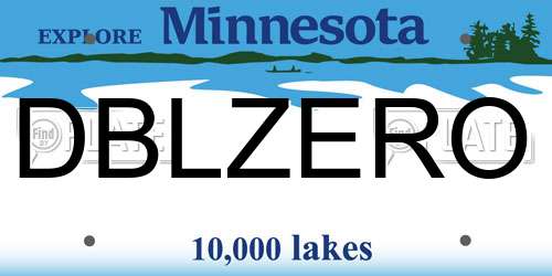 DBLZERO Minnesota License Plate