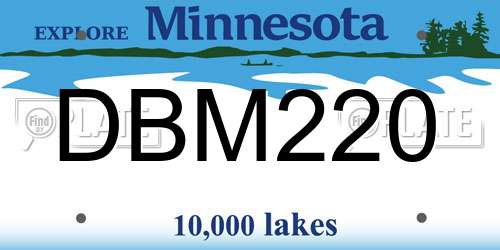 DBM220 Minnesota License Plate