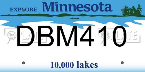 DBM410 Minnesota License Plate