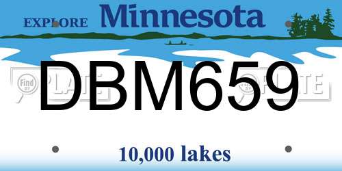 DBM659 Minnesota License Plate