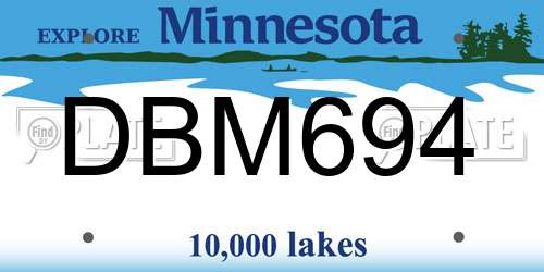 DBM694 Minnesota License Plate