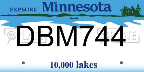 DBM744 Minnesota License Plate