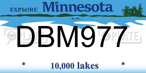 DBM977 Minnesota License Plate