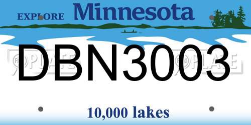 DBN3003 Minnesota License Plate