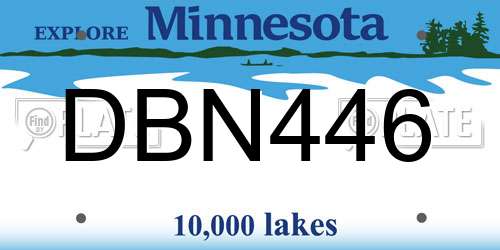 DBN446 Minnesota License Plate