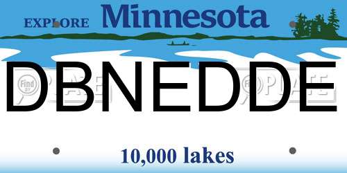 DBNEDDE Minnesota License Plate