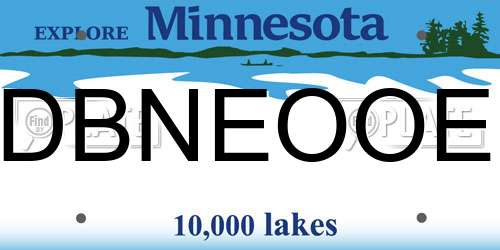 DBNEOOE Minnesota License Plate