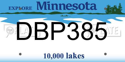 DBP385 Minnesota License Plate