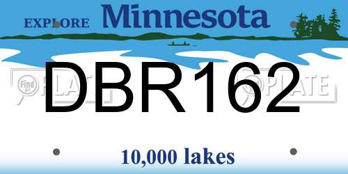 DBR162 Minnesota License Plate