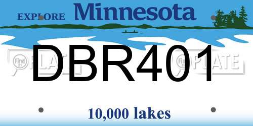 DBR401 Minnesota License Plate