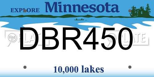 DBR450 Minnesota License Plate
