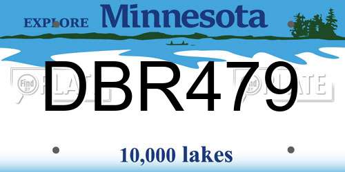 DBR479 Minnesota License Plate