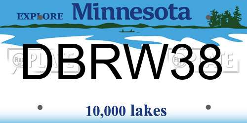 DBRW38 Minnesota License Plate