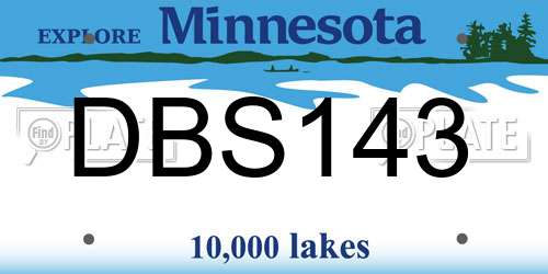 DBS143 Minnesota License Plate