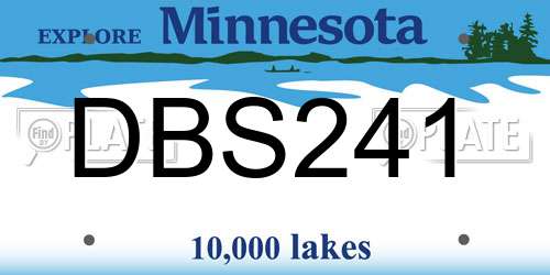 DBS241 Minnesota License Plate