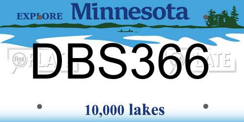 DBS366 Minnesota License Plate