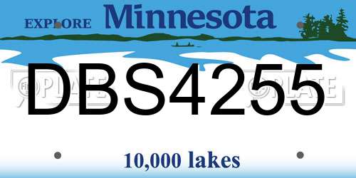 DBS4255 Minnesota License Plate
