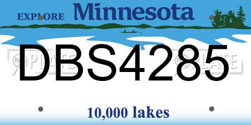 DBS4285 Minnesota License Plate