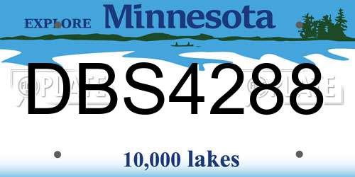 DBS4288 Minnesota License Plate
