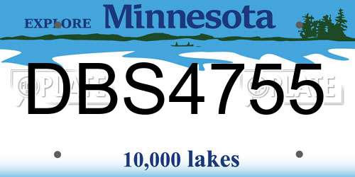 DBS4755 Minnesota License Plate
