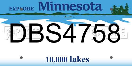 DBS4758 Minnesota License Plate