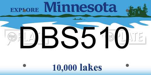 DBS510 Minnesota License Plate