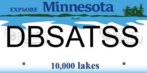 DBSATSS Minnesota License Plate