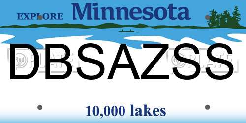 DBSAZSS Minnesota License Plate