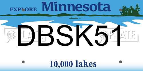 DBSK51 Minnesota License Plate