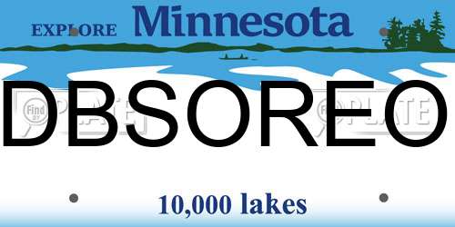 DBSOREO Minnesota License Plate