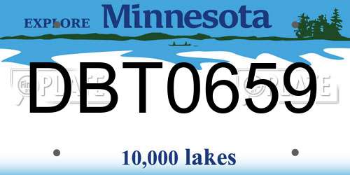 DBT0659 Minnesota License Plate