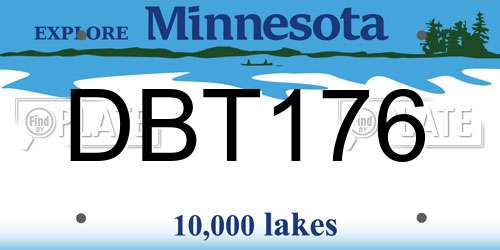DBT176 Minnesota License Plate