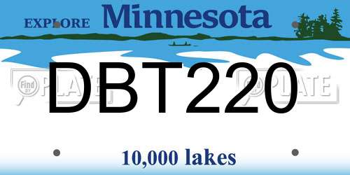DBT220 Minnesota License Plate