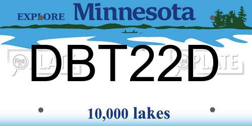 DBT22D Minnesota License Plate
