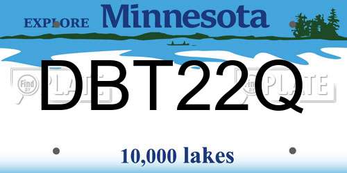 DBT22Q Minnesota License Plate
