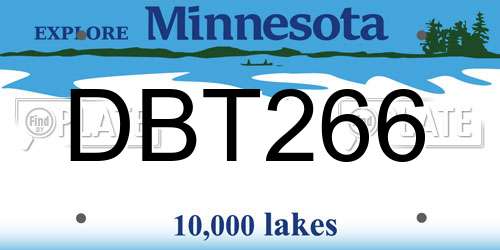 DBT266 Minnesota License Plate