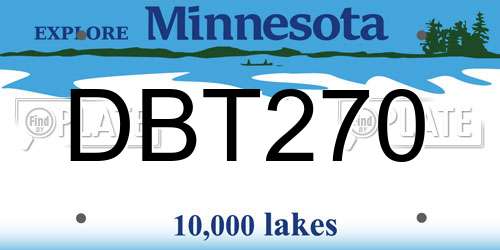DBT270 Minnesota License Plate
