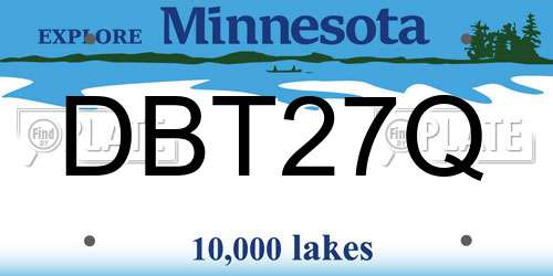 DBT27Q Minnesota License Plate
