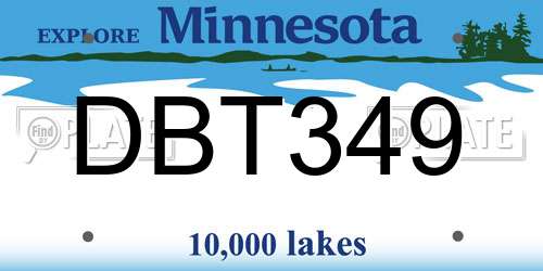 DBT349 Minnesota License Plate